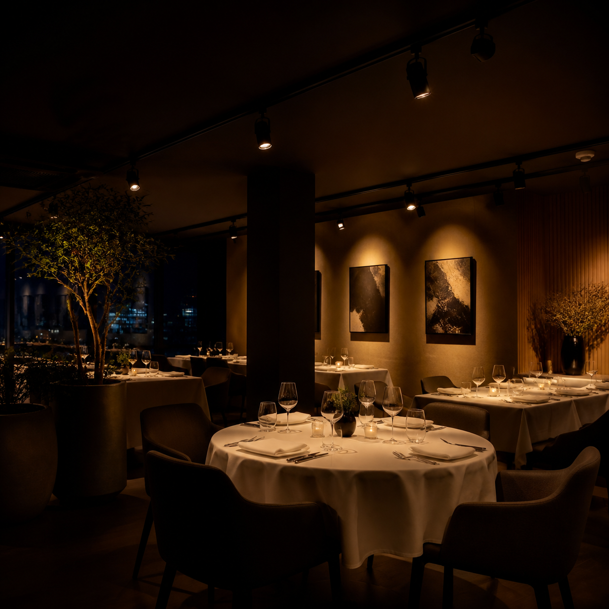 Restaurant track lighting fine dining 2700K