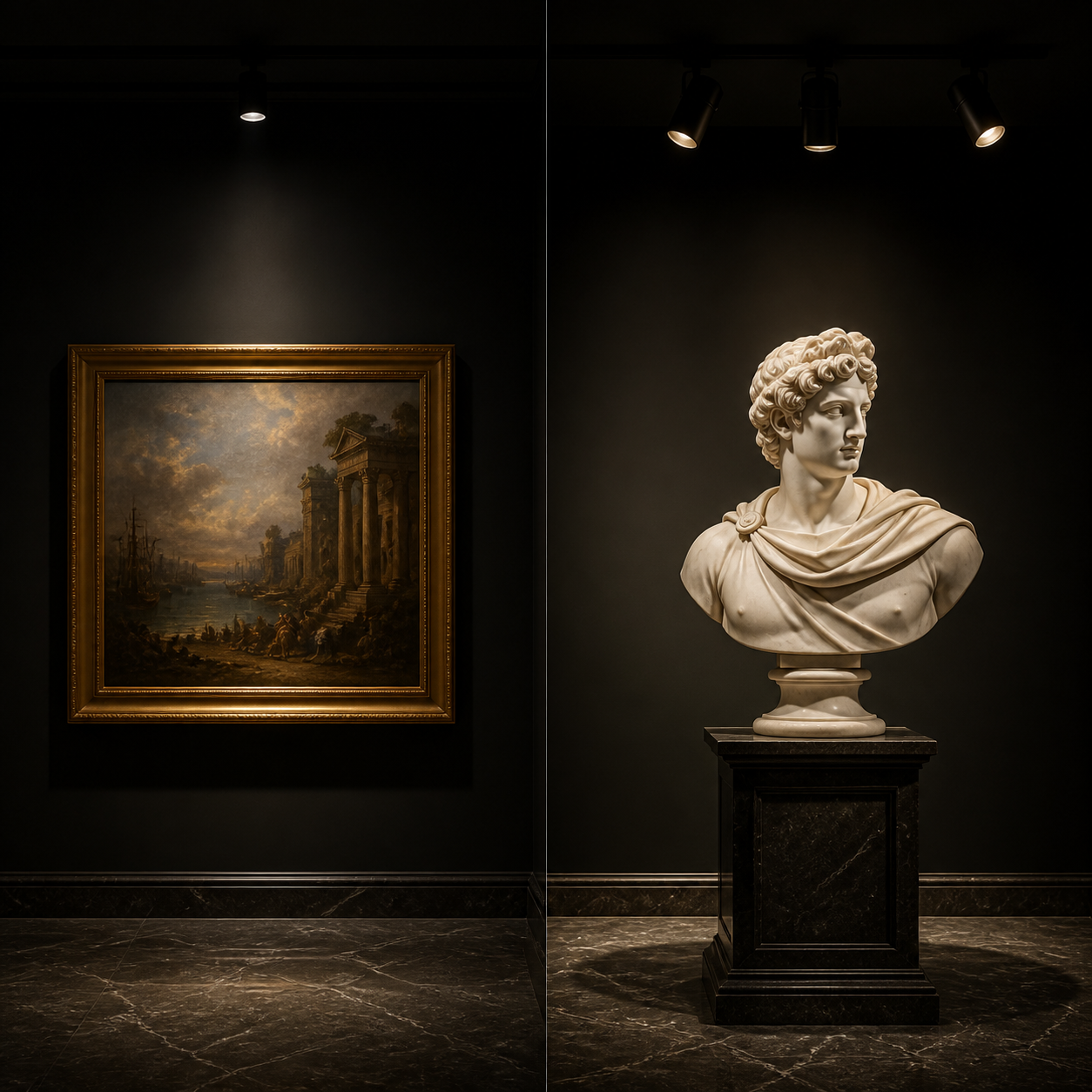 painting vs sculpture lighting comparison gallery