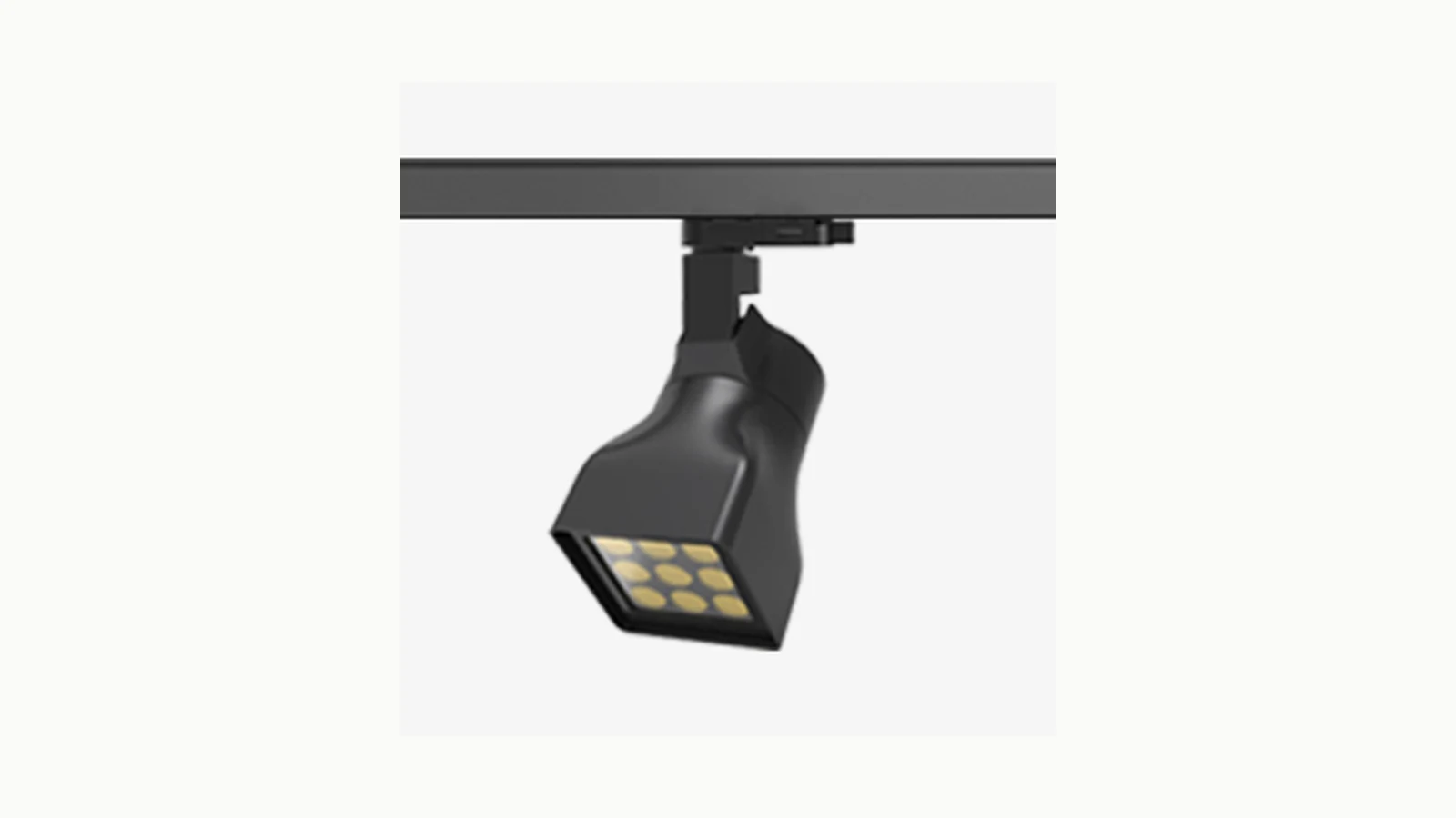 OVEGA-Wall Washer LED track light for clothing store wall displays, a track-mounted luminaire with an asymmetric wall-grazing optic